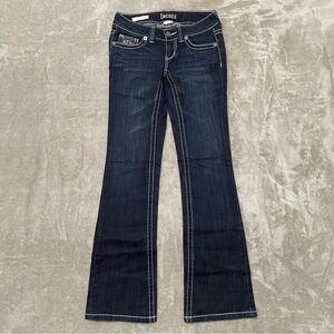 Decree Dark Indigo Boot Cut Jeans Size 1 Womens Dark Wash Denim Blue
